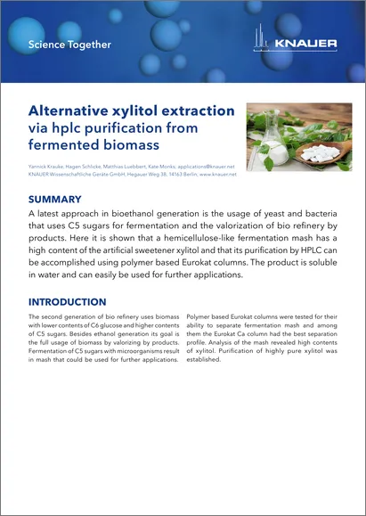 Alternative xylitol extraction via hplc purification from fermented biomass