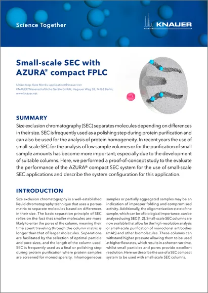 Small-scale SEC with AZURA® compact FPLC