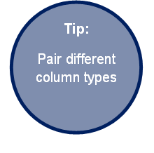 Tip: Pair different column types