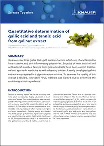 Quantitative determination of gallic acid and tannic acid from gallnut extract Quantitative determination of gallic acid and tannic acid from gallnut extract
