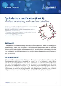 Cyclodextrin purification (Part 1): Method screening and overload studies Cyclodextrin purification (Part 1): Method screening and overload studies