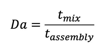 tmix: mixing time [s]  tassembly: reaction time [s]