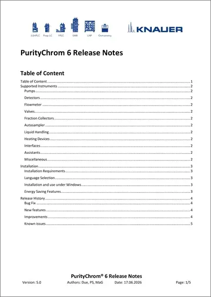 PurityChrom® 6 Release Notes Version R3-33