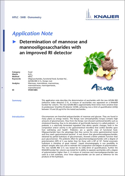 Determination of mannose and mannooligosaccharides with an improved RI detector