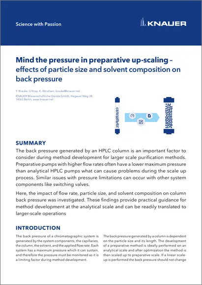 Mind the pressure in preparative up-scaling – effects of particle size and solvent composition on back pressure