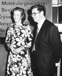 Dr. Ing. Herbert Knauer & Roswitha Knauer at a trade show in the 1970s