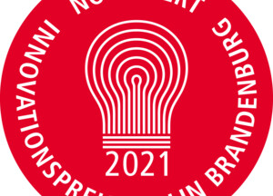 Offizielles Nominierten-Abzeichen des Innovationspreises Berlin Brandenburg