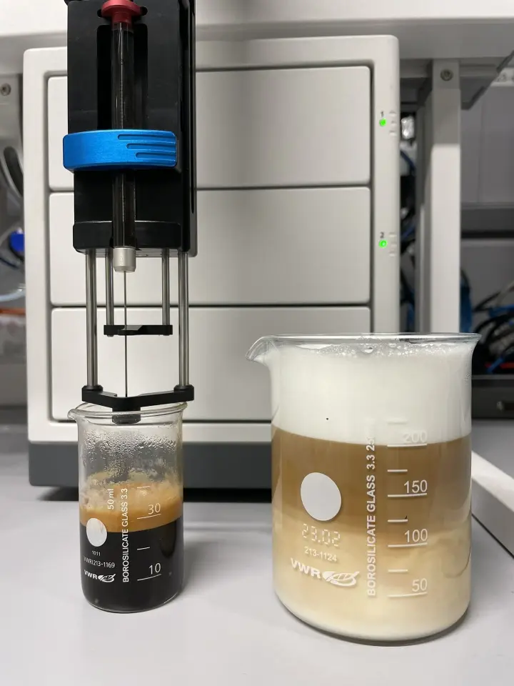 Sampling highly concentrated caffeine solution
