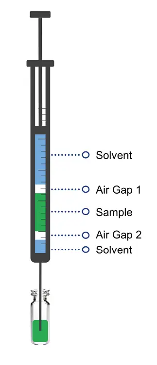 Schematic illustration of sandwich build-up in the syringe