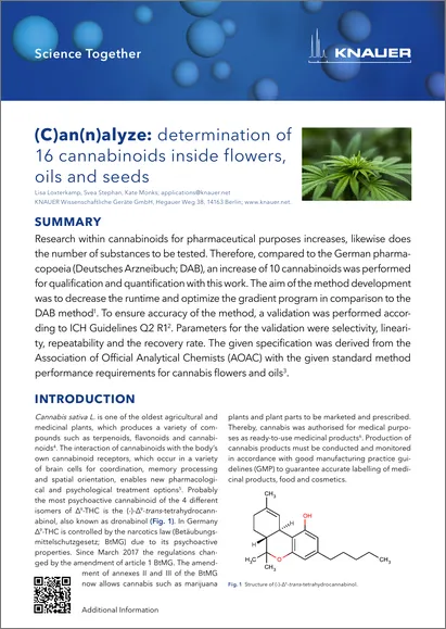 (C)an(n)alyze: determination of 16 cannabinoids inside flowers, oils and seeds (C)an(n)alyze: determination of 16 cannabinoids inside flowers, oils and seeds