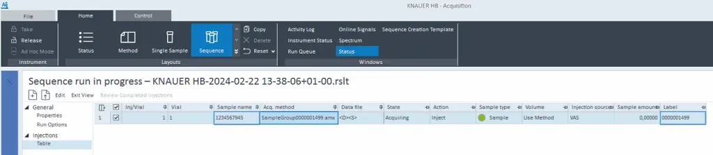 When creating a sequence with OpenLab CDS, further assignments can be made in the label window in addition to the sample ID and the method assignment. Information on the batch, the laboratory employee, the substance class or even the rack can be recorded here using a space-saving scanned ID. This information can also be found later in the report.