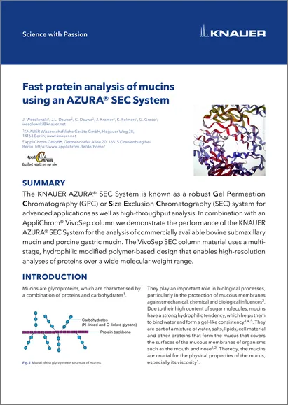 Fast protein analysis of mucins using an AZURA® SEC System