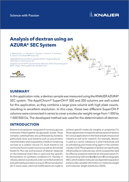 Analysis of dextran using an AZURA® SEC System