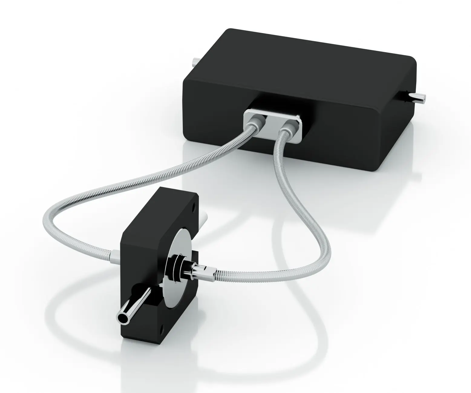 UV nano flow cell with fiber optics
