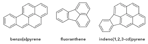 Exemplary structures of selected PAHs