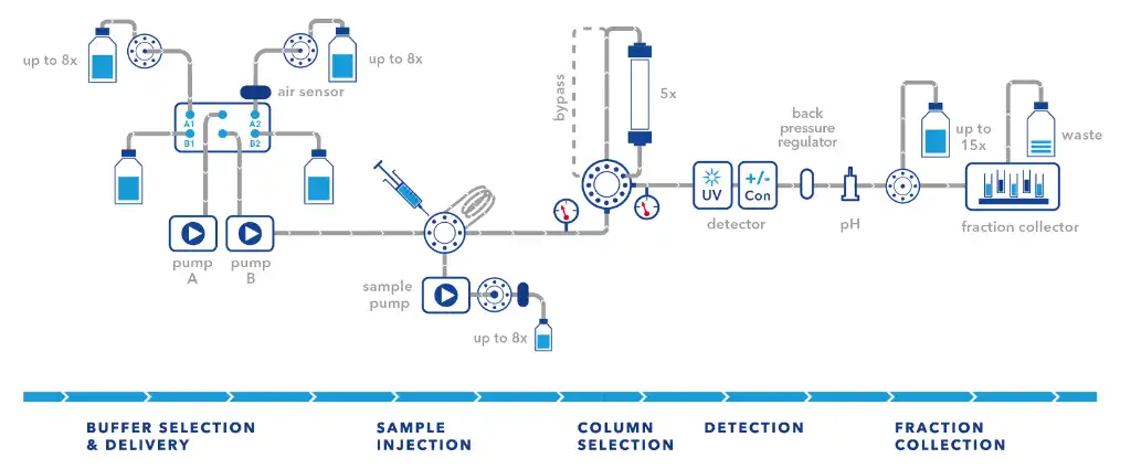 Example of a typical two step purification system.