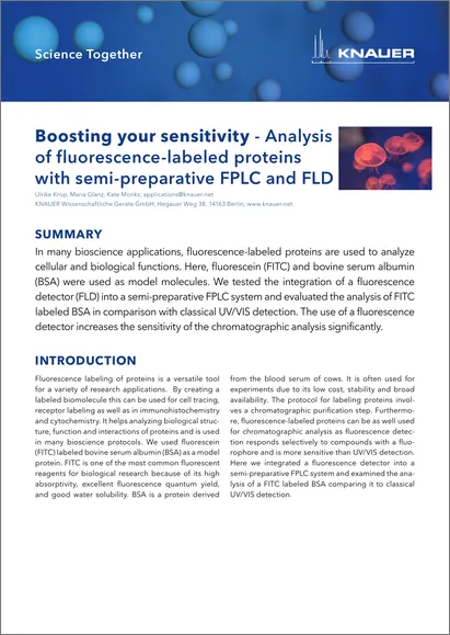 Boosting your sensitivity - Analysis of fluorescence-labeled proteins with semi-preparative FPLC and FLD