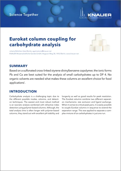 Eurokat column coupling for carbohydrate analysis