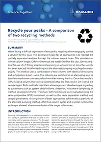 Recycle your peaks –  A comparison of two recycling methods