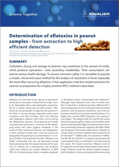 Determination of aflatoxins in peanut samples - from extraction to high efficient detection