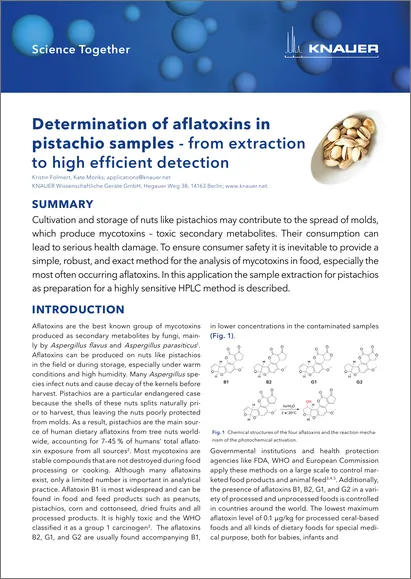 Determination of aflatoxins in pistachio samples – from extraction to high efficient detection