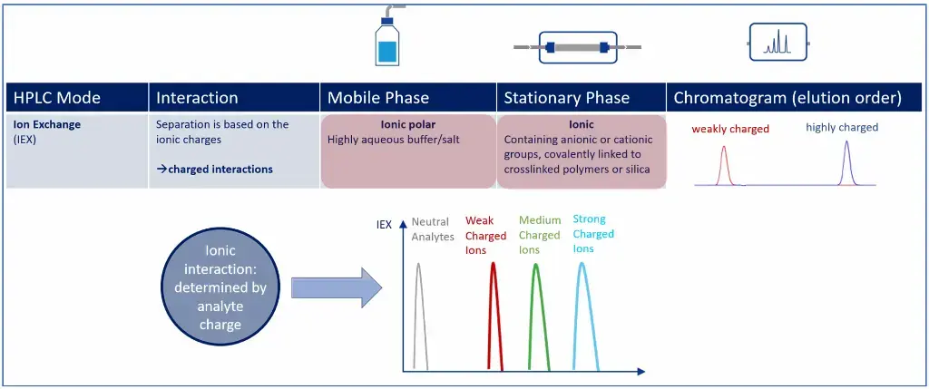 IEX overview including elution order dependency on analyte charge