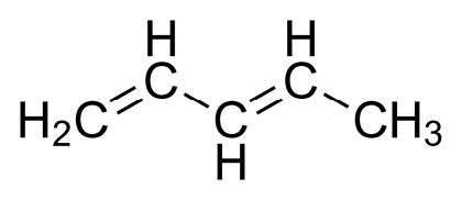 Structural formula of a conjugated olefin chromophore