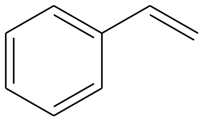 Structural formula of styrene