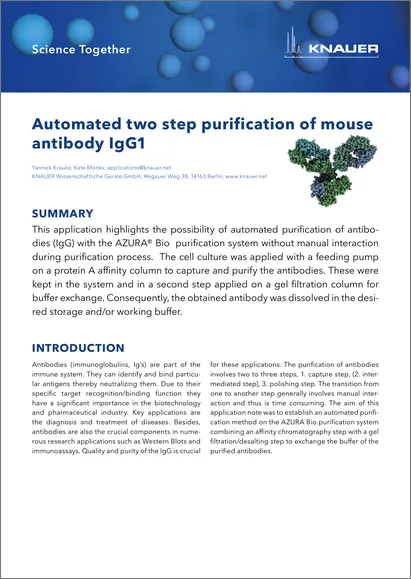 Automated two step purification of mouse antibody IgG1