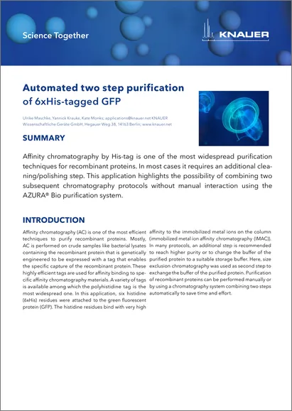 Automated two step purification of 6xHis-tagged GFP