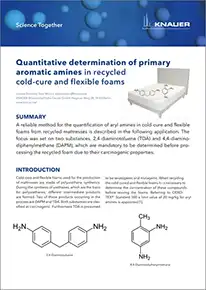 Quantitative determination of primary aromatic amines in recycled cold-cure and flexible foams Quantitative determination of primary aromatic amines in recycled cold-cure and flexible foams