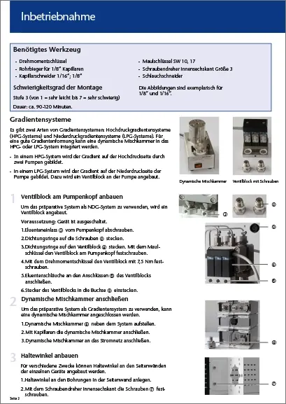 AZURA Präparatives System Installationskarte DE (V6800)