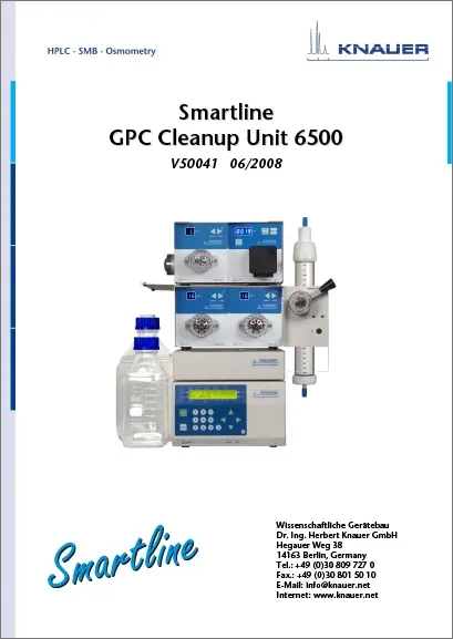 Smartline GPC Cleanup Unit User Manual EN (V50041)
