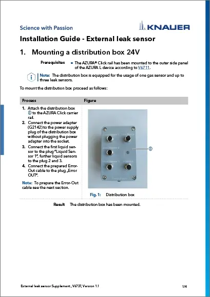 External Leak Sensor Installation Guide for SMB Supplement EN (V6737)