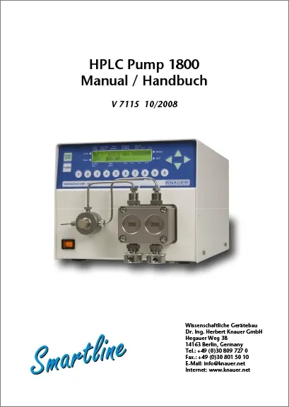 Smartline Pump 1800 User Manual EN/DE (V7115)