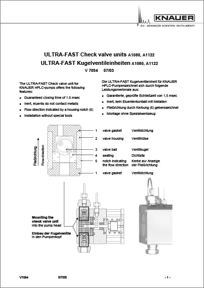 ULTRA-FAST Preparative Check Valve Units User Manual EN/DE (V7094)