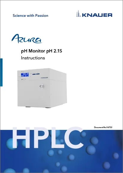 AZURA pH Monitor pH 2.1S Instructions EN (V6733)