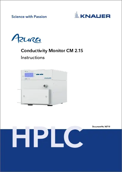AZURA Conductivity Monitor CM 2.1S Instructions EN (V6710)