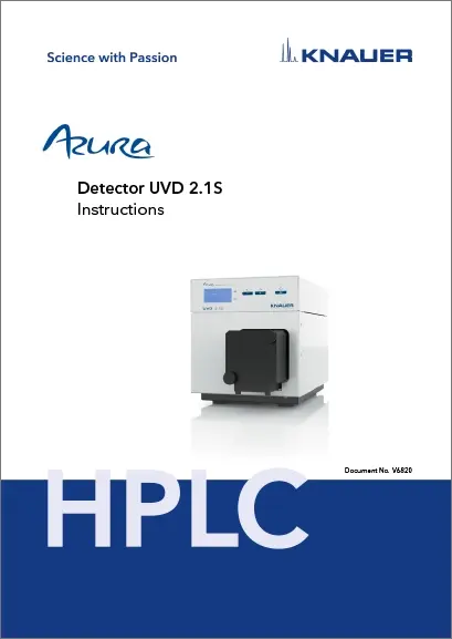 AZURA Detector UVD 2.1S Instructions EN (V6820)