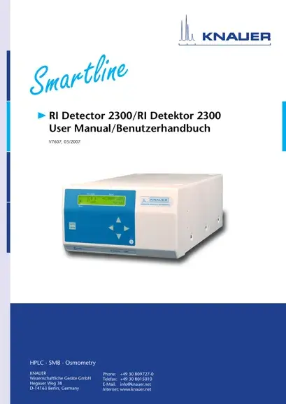 Smartline RI Detector 2300 / 2400 User Manual EN/DE (V7607)