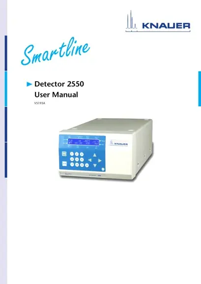 Smartline UV/Vis Detector 2550 User Manual EN (V5193A)