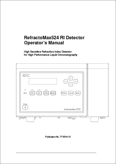 RefractoMax524 RI Detector User Manual EN