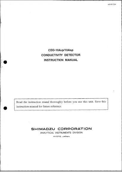 CDD-10Avp/10Asp Conductivity Detector User Manual EN