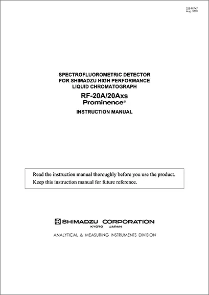 Fluorescence Detector RF-20A/20Axs User Manual EN