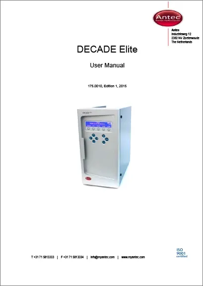 DECADE Elite Electrochemical Detector User Manual