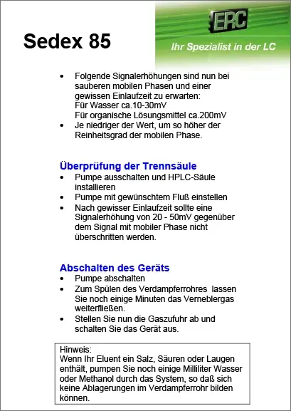 Sedex 85 Lichtstreudetektor Kurzanleitung DE
