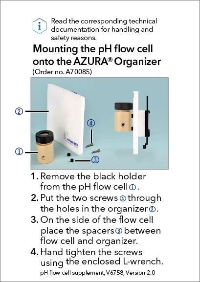 Mounting the pH Flow Cell onto the AZURA Organizer (V6758)