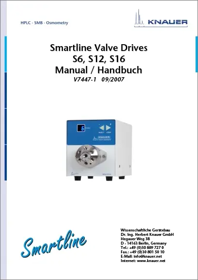 Smartline Valve Drives S6, S12, S16 User Manual EN/DE (V7447-1)