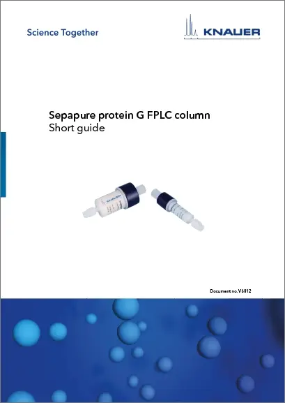 Sepapure Protein G FPLC Column Short Guide (V6012)
