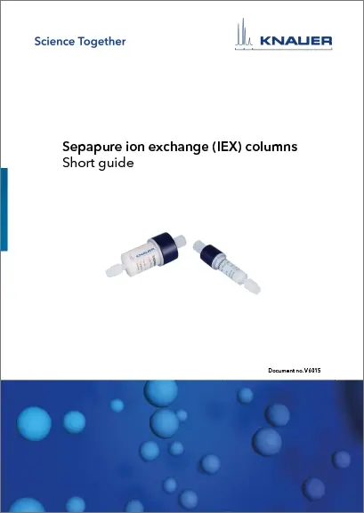 Sepapure Ion Exchange (IEX) FPLC Column Short Guide (V6015)